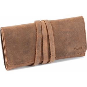 Étui à Crayons XL en Cuir de Buffle Marron