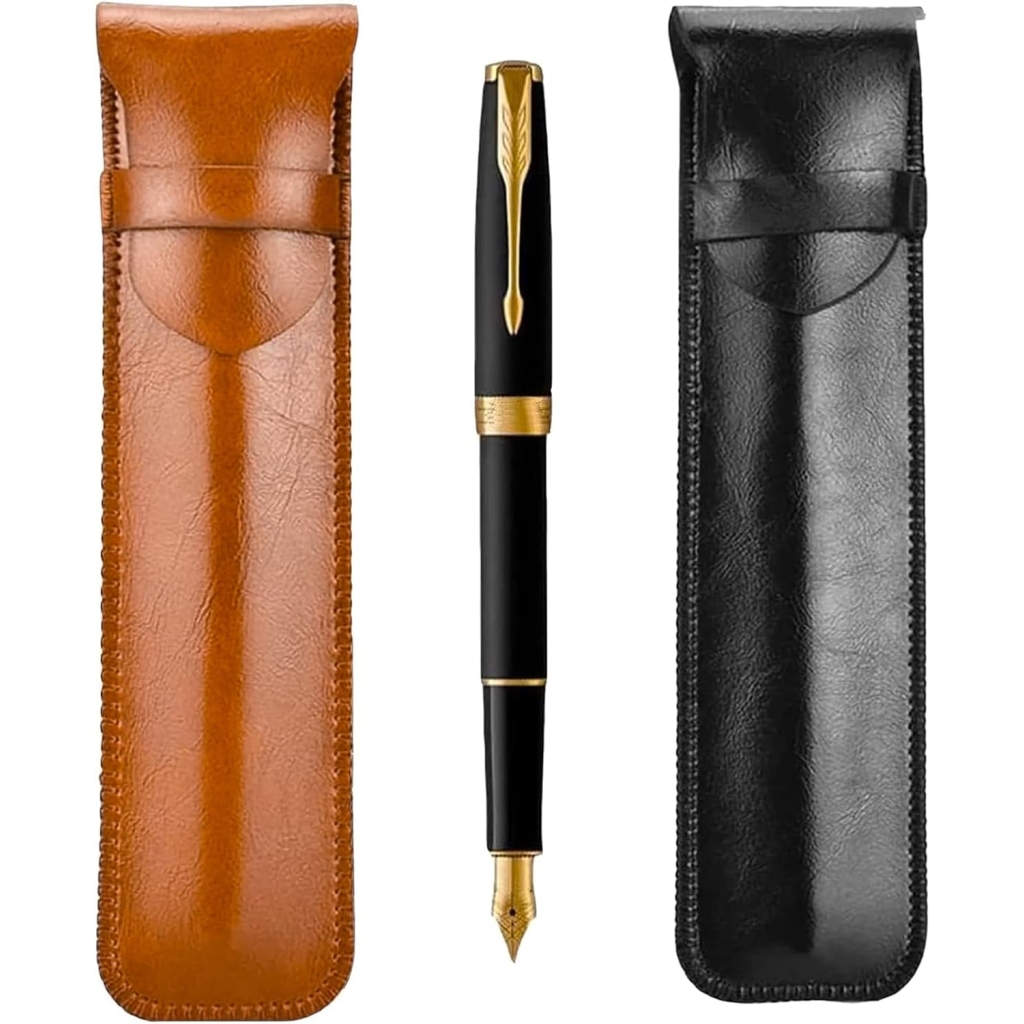 Étui à Stylo en Cuir Rétro Fait Main