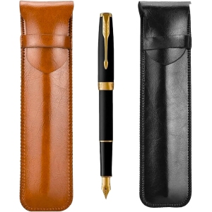 Étui à Stylo en Cuir Rétro Fait Main
