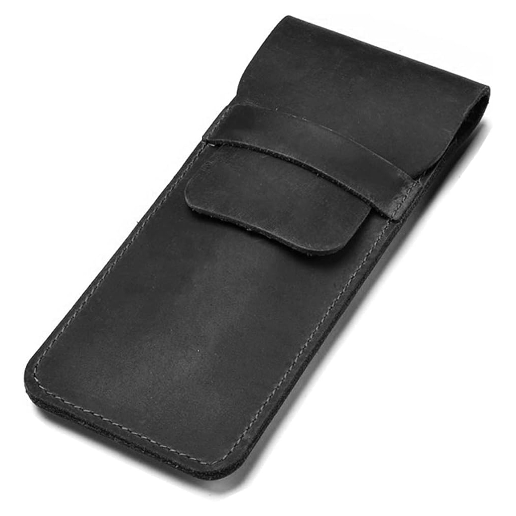 Étui à stylo en cuir noir - Taille L