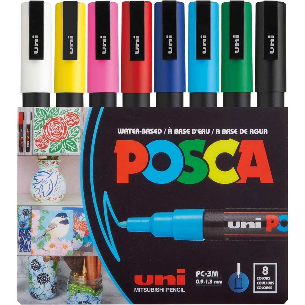 8 Marqueurs Uni-Ball Posca - Couleurs Assorties