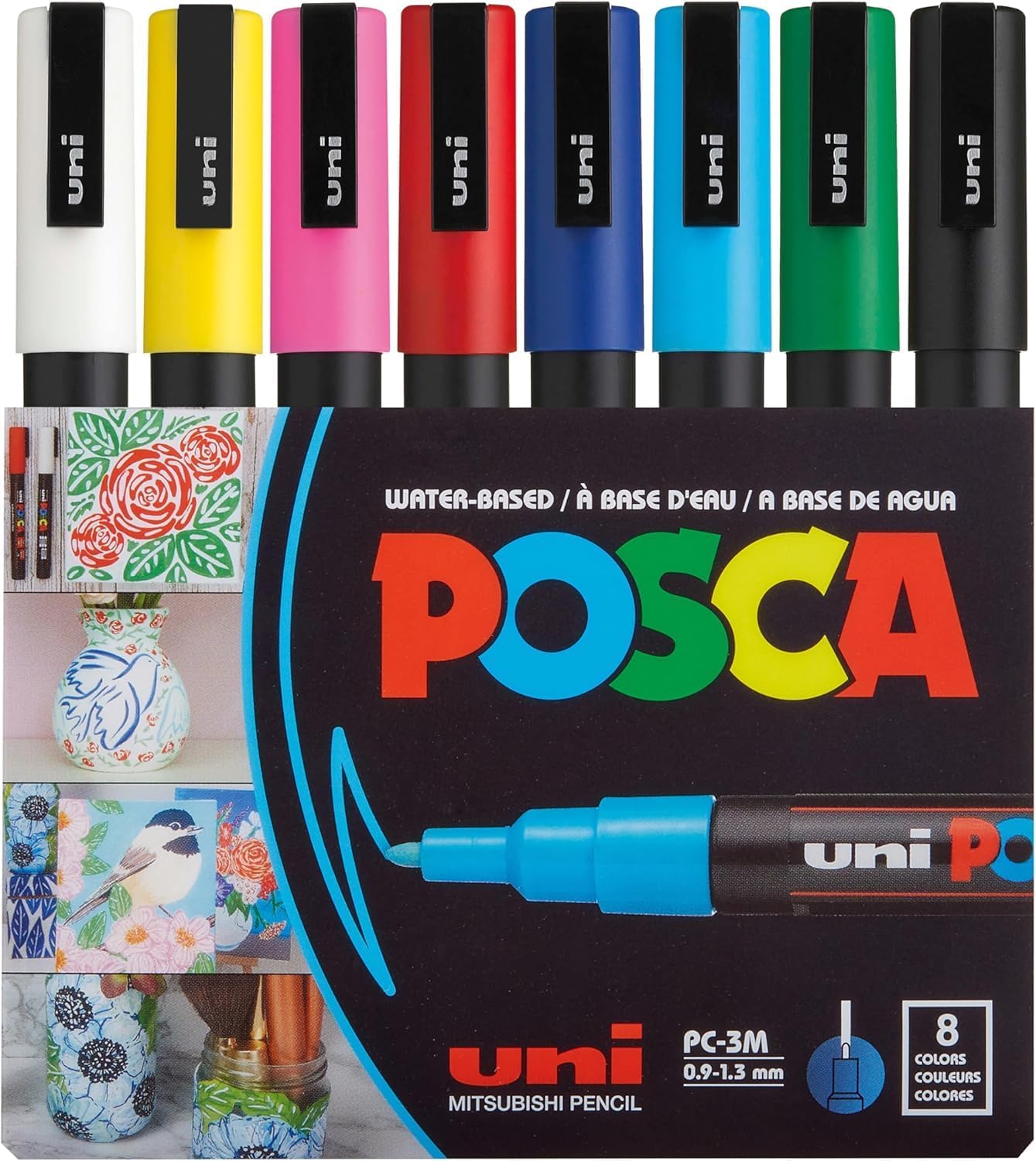 Etui de 8 Marqueurs Uni-Ball Posca - Couleurs Assorties