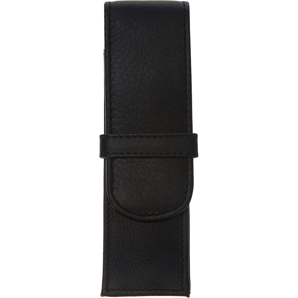 Etui en Cuir Noir pour 2 Stylos Alassio 150x45mm
