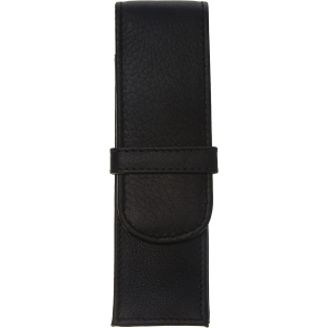 Etui en Cuir Noir pour 2 Stylos Alassio 150x45mm