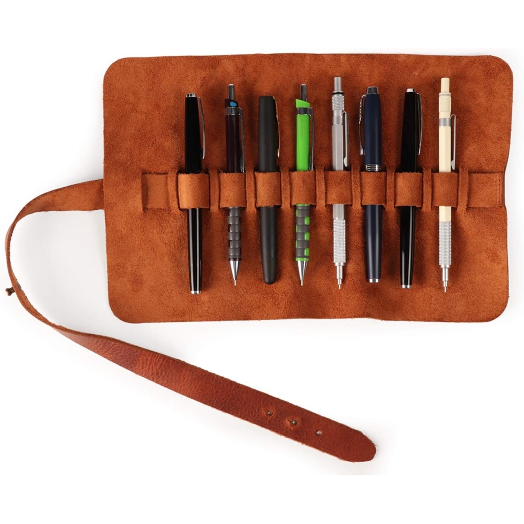 Étui en Cuir Véritable Londo pour Crayons et Stylos