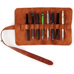 Étui en Cuir Véritable Londo pour Crayons et Stylos