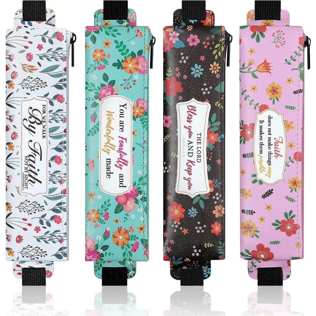 Étuis à Stylos MoKo - 4 Pièces Multicolores en Cuir PU