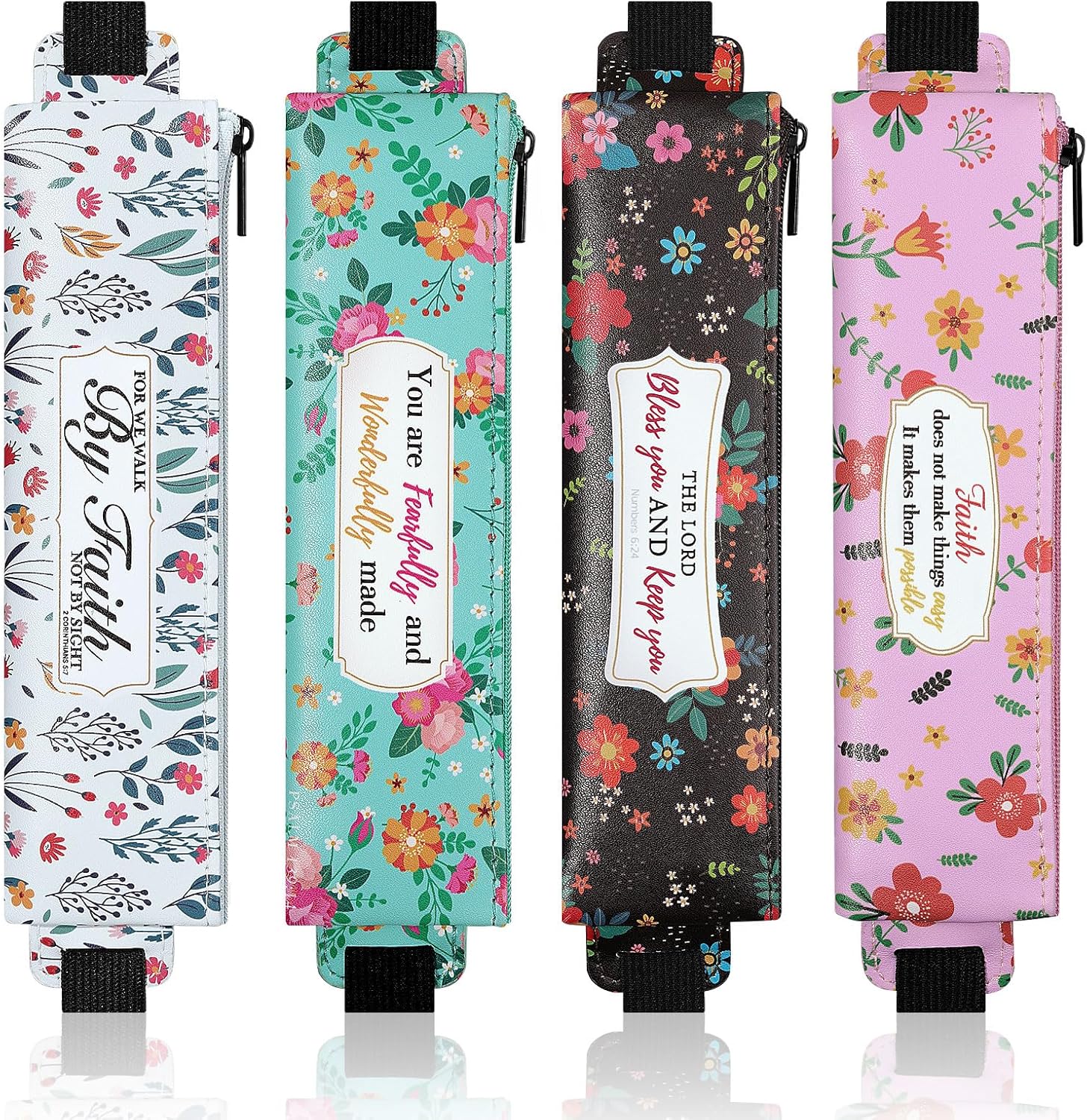 Étuis à Stylos MoKo - 4 Pièces Multicolores en Cuir PU