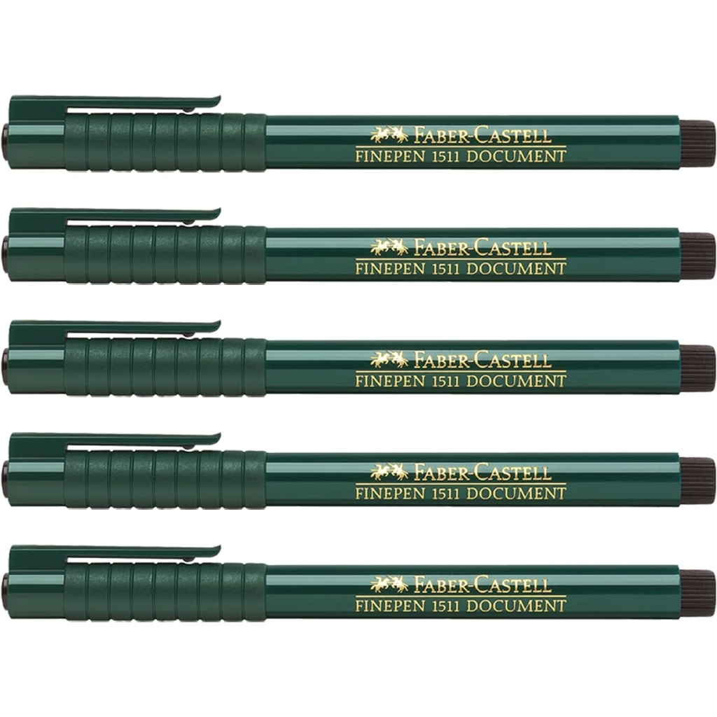 Feutres Finepen Faber-Castell Noir - 5 pièces 0,4 mm