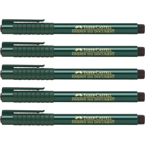 Feutres Finepen Faber-Castell Noir - 5 pièces 0,4 mm
