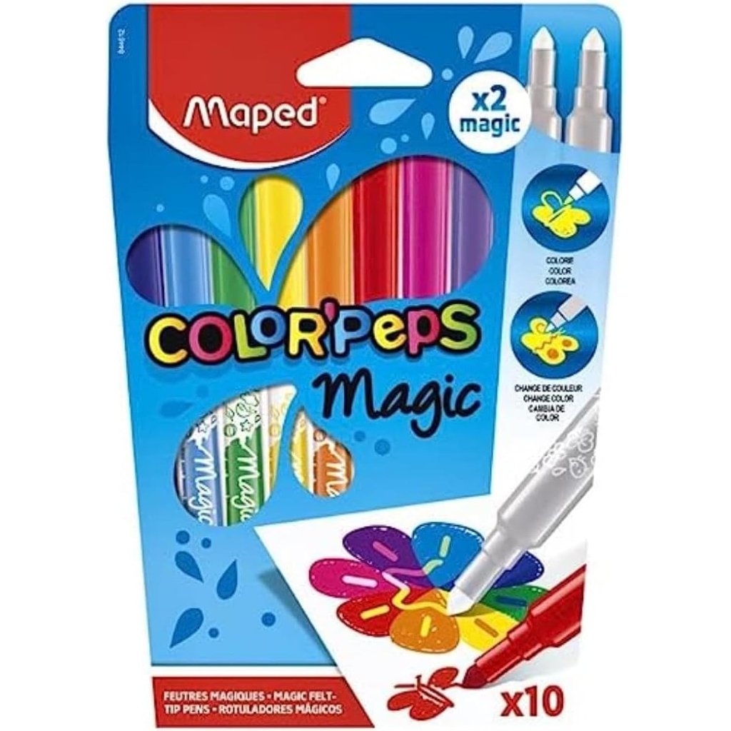 Feutres Magiques Color'Peps - 10 Couleurs Changeantes