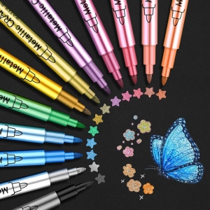 Funnasting Feutres Métalliques 12 Couleurs pour Création