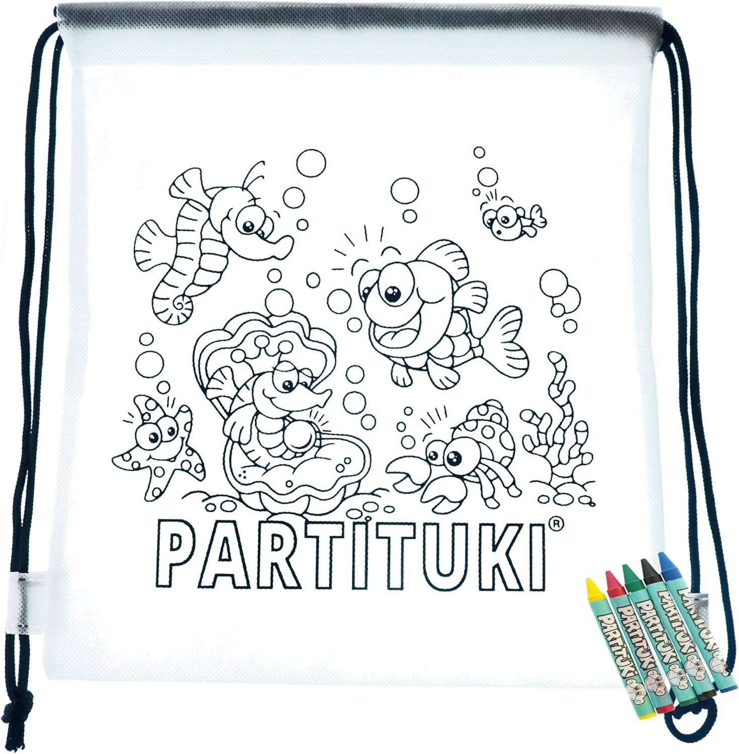 Kit Anniversaire Enfant : 15 Sacs à Colorier et Crayons