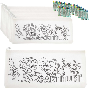 Kit Cadeaux Anniversaire : 15 Trousses à Colorier et Crayons