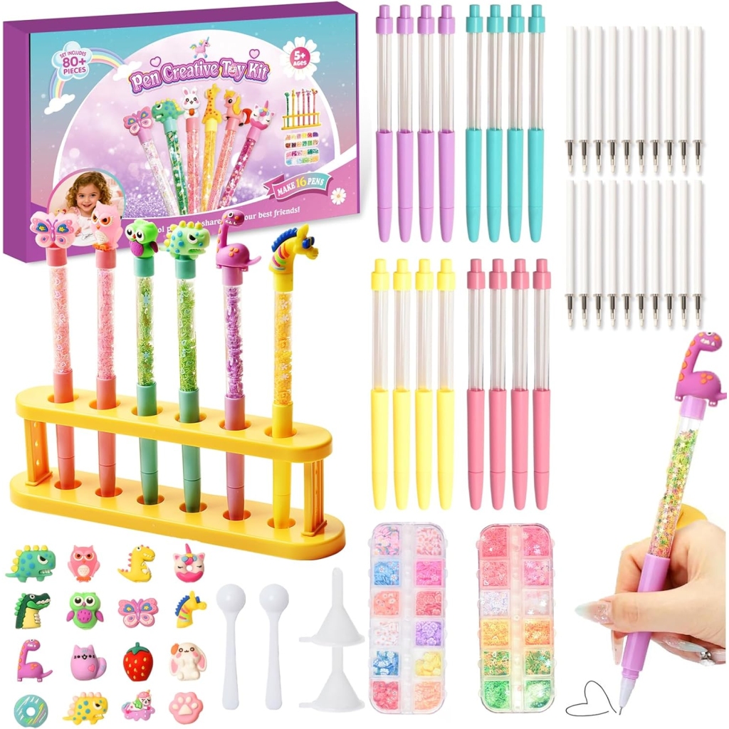 Stylos Enfants et 80 Accessoires - Kit Créatif DIY