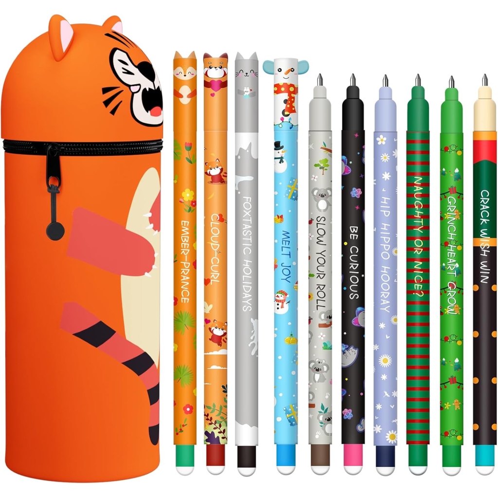 Kit Stylos Gel Kawaii + Trousse École 2 en 1