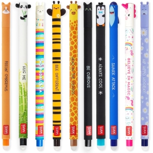 LEGAMI Lot de 10 Stylos Gel Effaçables - 0,7mm