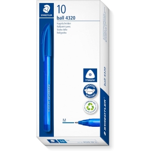 Lot de 10 Stylos-Bille Triangulaires Bleu 1 mm