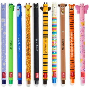 Lot de 10 Stylos Gel Effaçables Animaux