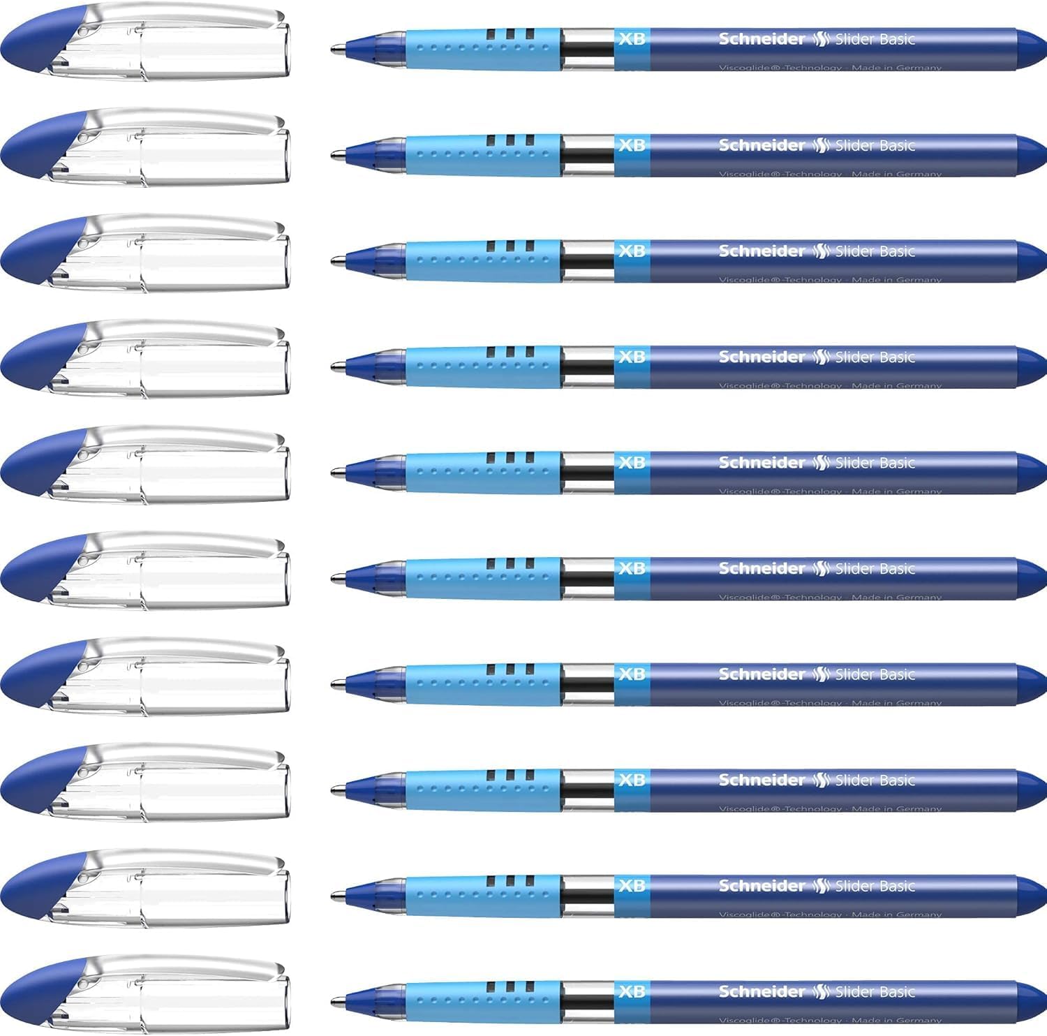 Lot de 10 Stylos à Bille Schneider XB Bleu