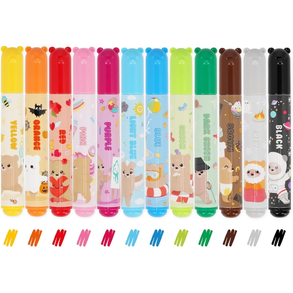 Lot de 12 Feutres Lavables Teddy Friends