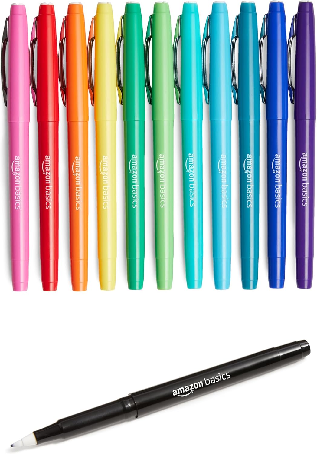 Lot de 12 Marqueurs Feutre Multicolores Amazon Basics