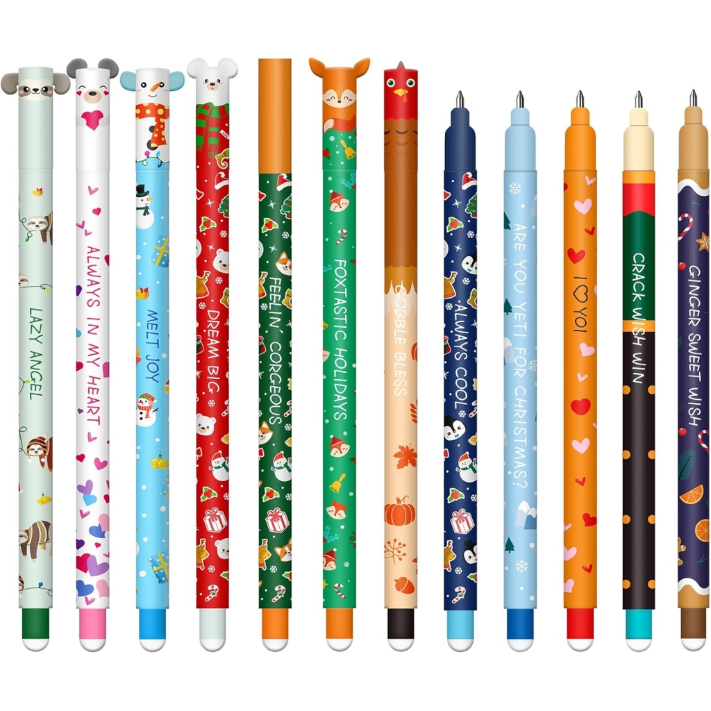 Lot de 12 Stylos Gel Effaçables