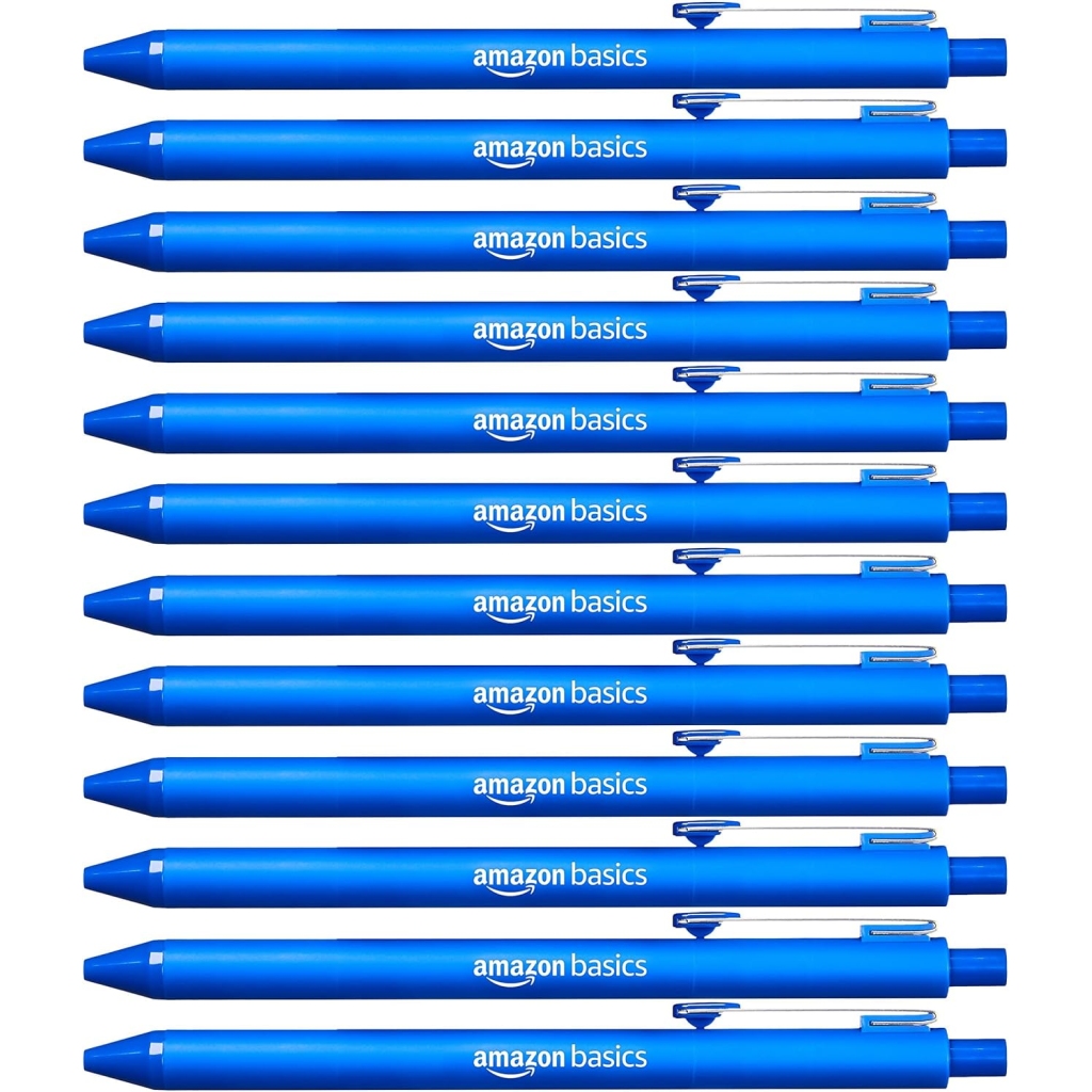 Lot de 12 Stylos-billes Rétractables Bleus