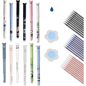 Lot de 12 stylos gel effaçables pour écrire et étudier