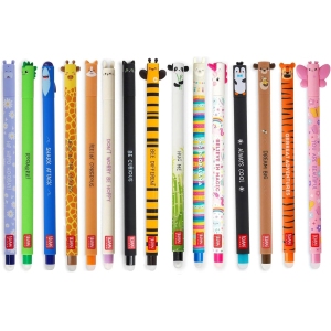 Lot de 15 Stylos Gel Effaçables – Animaux Colorés