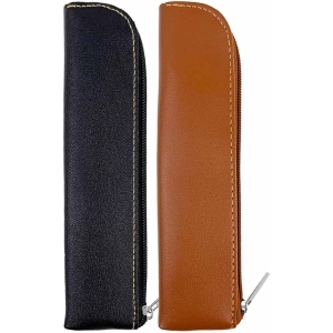 Lot de 2 trousses à crayons en cuir élégant