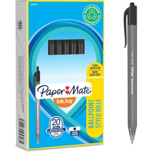 Lot de 20 stylos bille rétractables InkJoy Noir