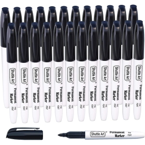 Lot de 24 Marqueurs Permanents Noirs – Pointe Fine