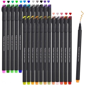 Lot de 24 Stylos Feutre à Pointe Fine – Couleurs Vibrantes