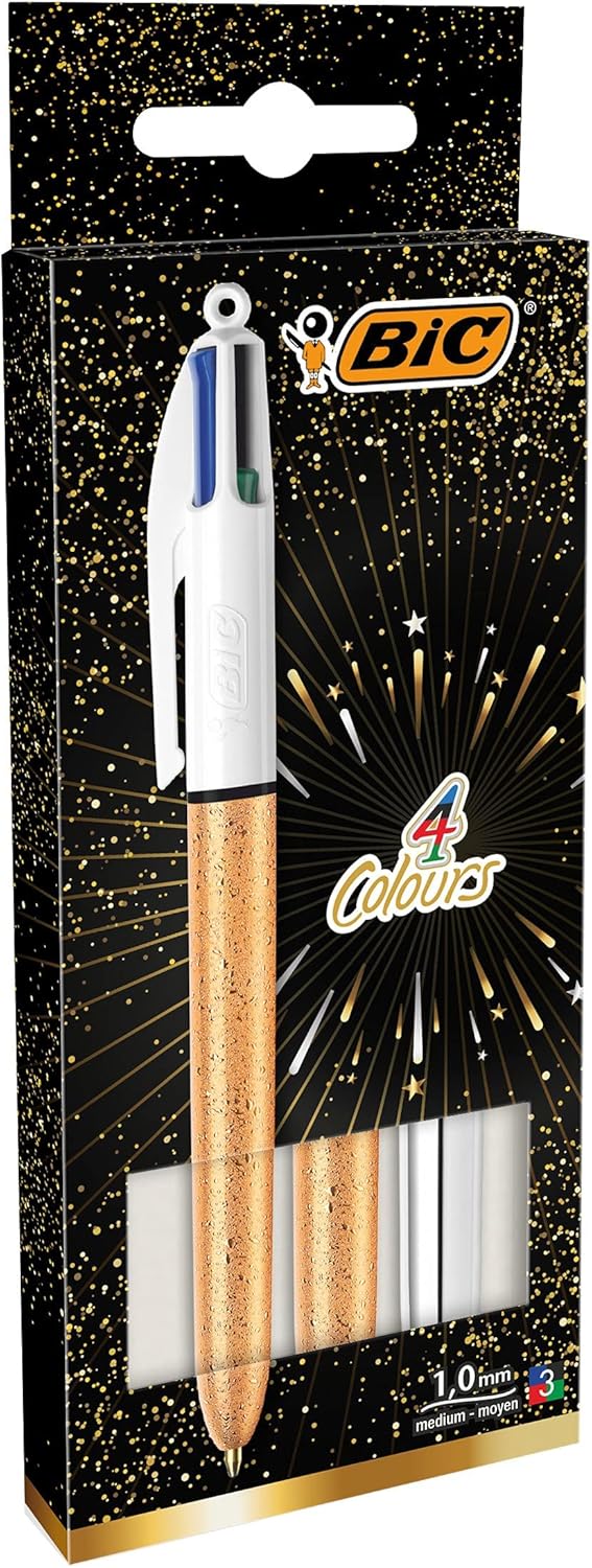 Lot de 3 Stylos BIC 4 Couleurs Effet Givré & Métallisé