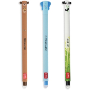 Lot de 3 Stylos Gel Effaçables Animaux