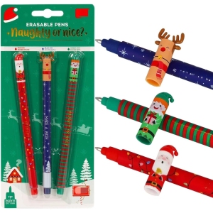 <p><strong>Lot de 3 Stylos Gel Effaçables Noël</strong></p>