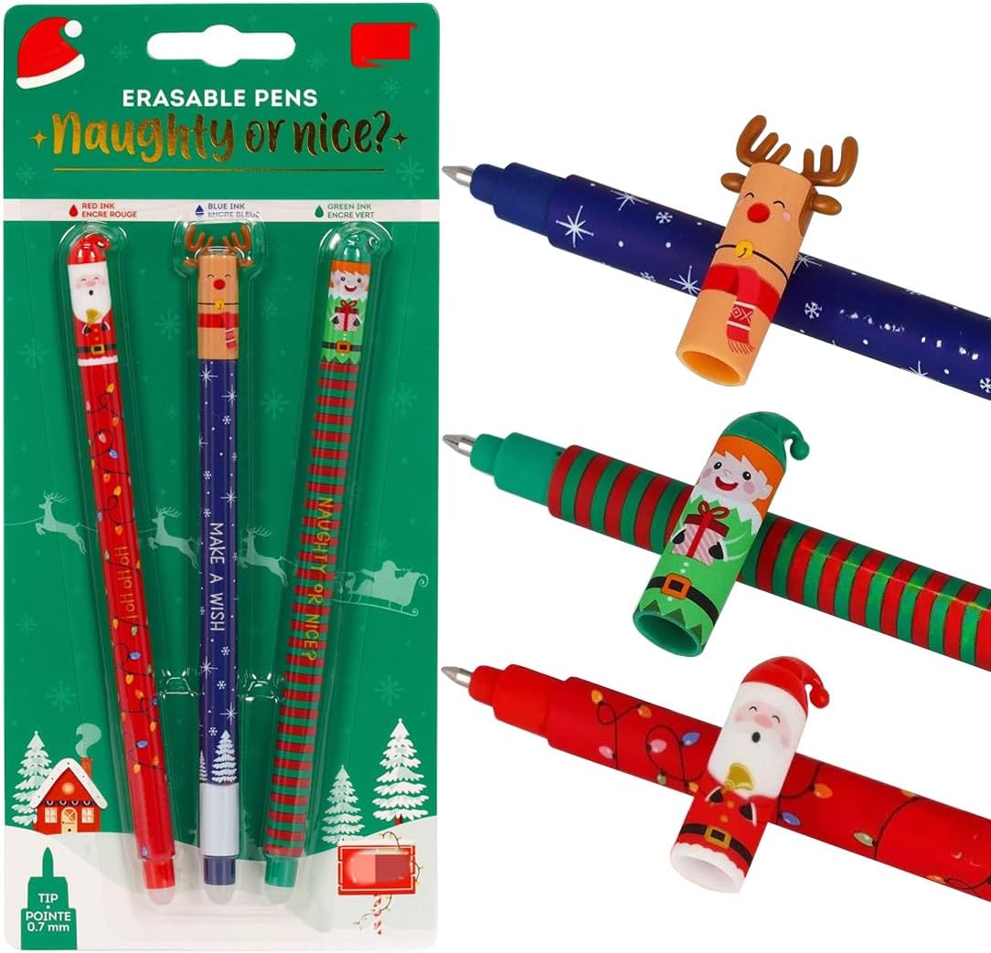 Lot de 3 Stylos Gel Effaçables Noël