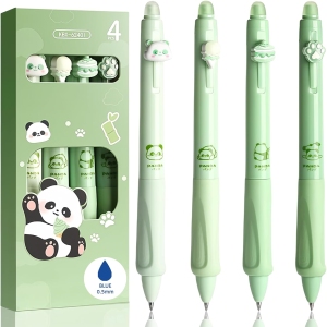 Lot de 4 Stylos Kawaii Effaçables Animaux