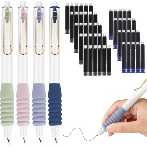 Lot de 4 Stylos Plume Rétractables 0.38mm