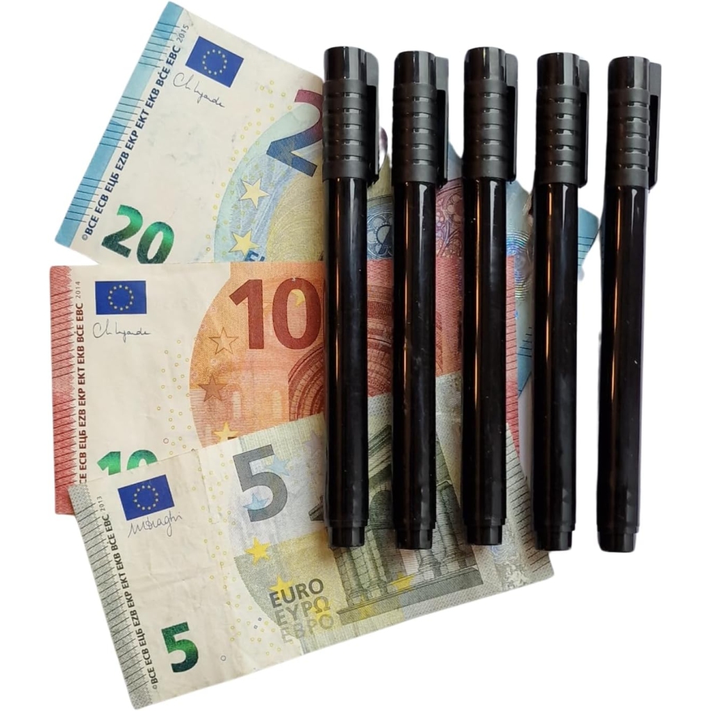 Lot de 5 Stylos Détecteurs de Faux Billets