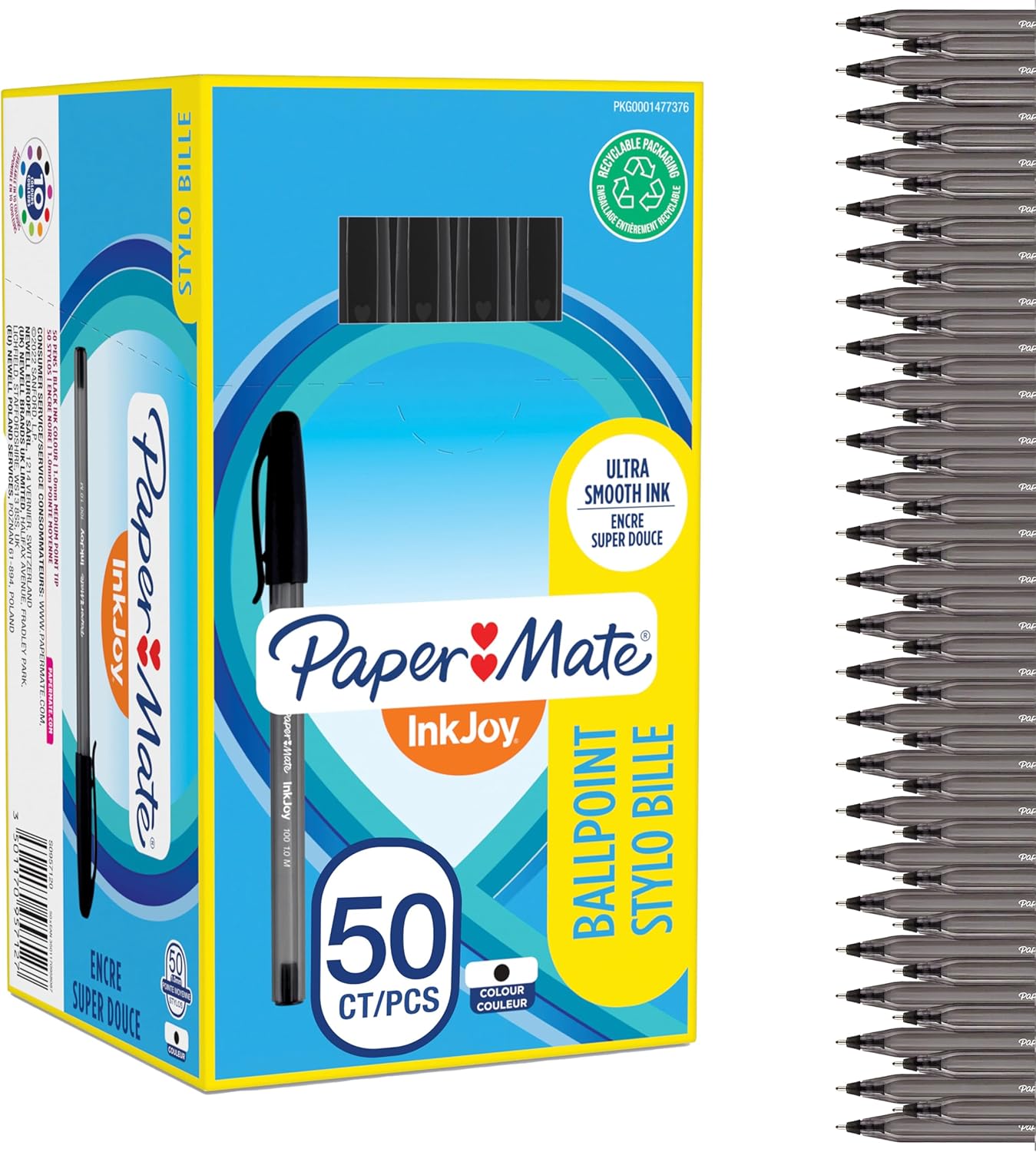 Lot de 50 Stylos Bille InkJoy Noir