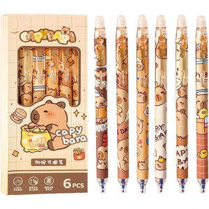 Lot de 6 Stylos Effaçables Capybara 0,5 mm