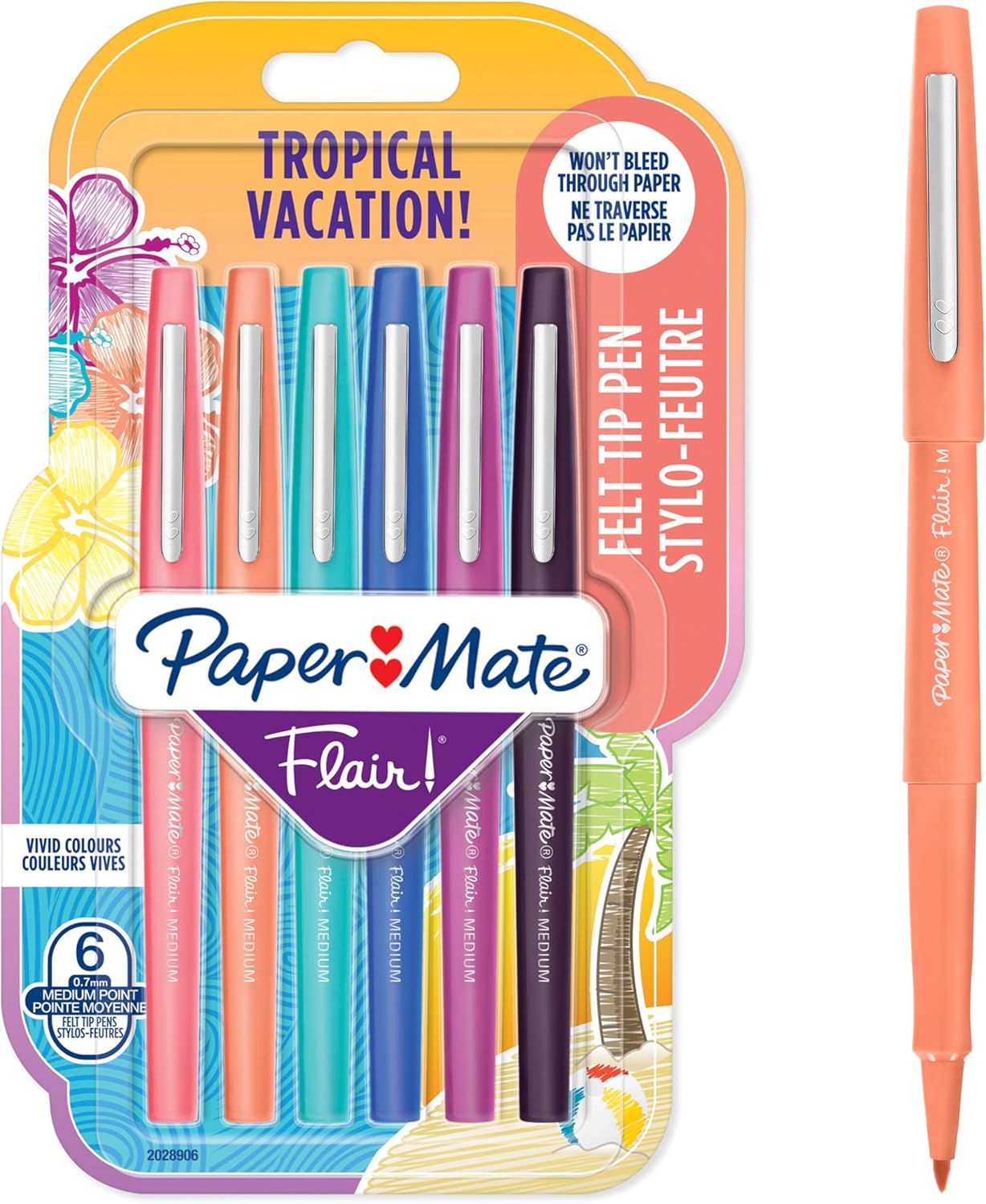 Lot de 6 Stylos Feutres Tropical Paper Mate Flair
