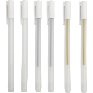 Lot de 6 Stylos Métalliques Gel – Or, Argent & Blanc