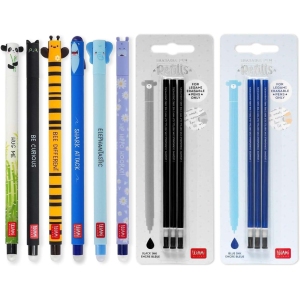 Lot de 6 stylos gel effaçables animaux