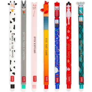 Lot de 7 Stylos Gel Effaçables Basse-Cour