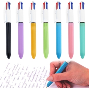 Lot de 7 Stylos Multicolores Rétractables 4 en 1