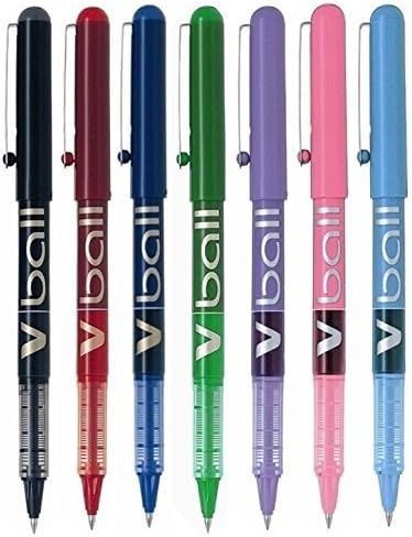 Lot de 7 Stylos Pilot V Ball Pointe Fine