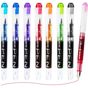 Lot de 8 Stylos Plume Jetables Colorés